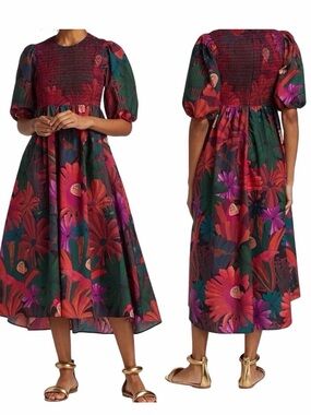 FARM RIO Bird Flowers
Smocked Midi Dress
Size L